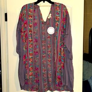 NWT Umgee Embroidered Open Front Cardigan, Shortsleeved